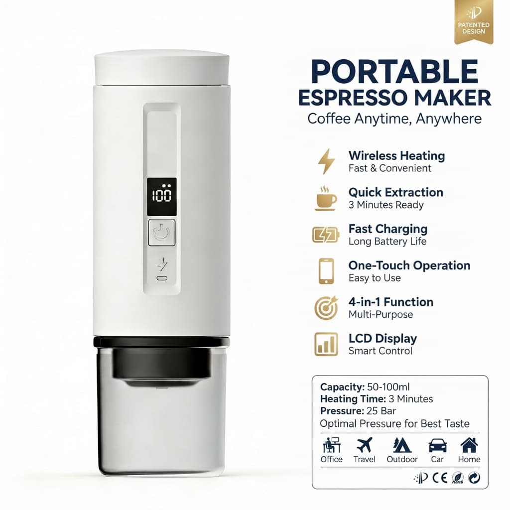DQ-011 285 mL Portable Espresso Machine for Premium Gift Sets and Private Label — TK Classic product view 5